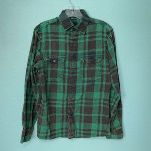 Urban Renewal Acid Washed Plaid Button Down